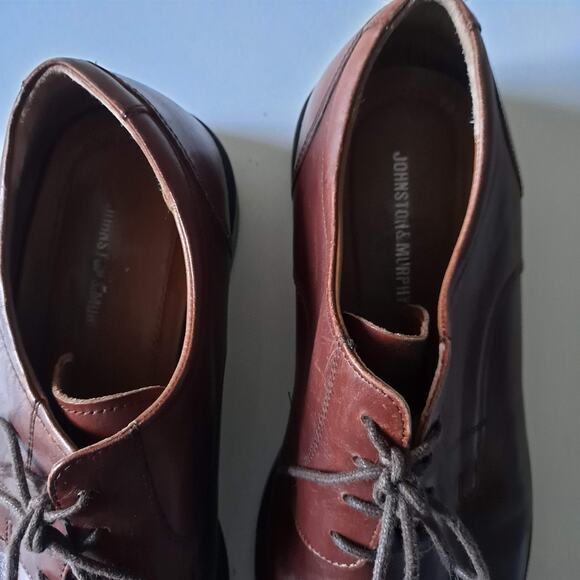 Johnston & Murphy Knowland Shoes Men\'s Size 12W Lace Up Leather Brown Cap Toe main image 5